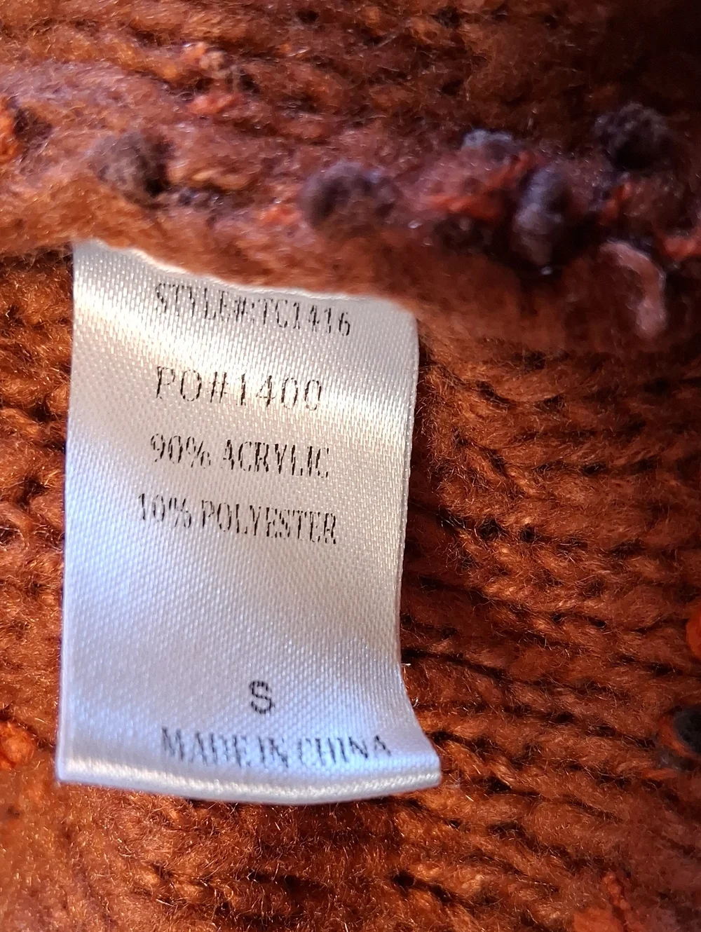 Women's V-Neck Sweater in Rust Orange